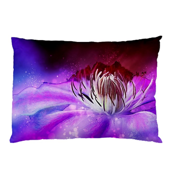 Clematis Structure Close Up Blossom Pillow Case (Two Sides)