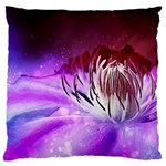 Clematis Structure Close Up Blossom Large Flano Cushion Case (One Side) Front