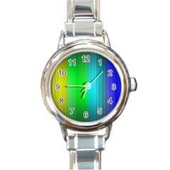 Lines Rainbow Colors Spectrum Color Round Italian Charm Watch by Pakrebo