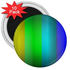 Lines Rainbow Colors Spectrum Color 3  Magnets (10 Pack)  by Pakrebo