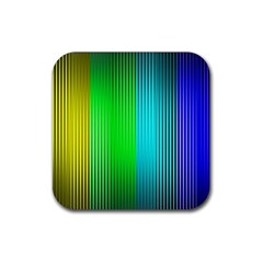 Lines Rainbow Colors Spectrum Color Rubber Coaster (square)  by Pakrebo