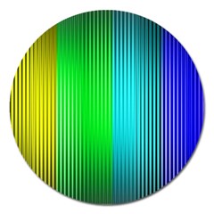 Lines Rainbow Colors Spectrum Color Magnet 5  (round) by Pakrebo