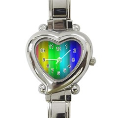 Lines Rainbow Colors Spectrum Color Heart Italian Charm Watch by Pakrebo