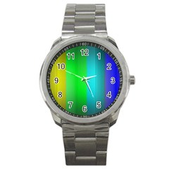 Lines Rainbow Colors Spectrum Color Sport Metal Watch by Pakrebo