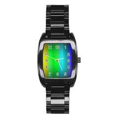 Lines Rainbow Colors Spectrum Color Stainless Steel Barrel Watch by Pakrebo