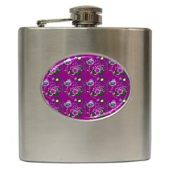 Flower Background Wallpaper Hip Flask (6 Oz) by Pakrebo