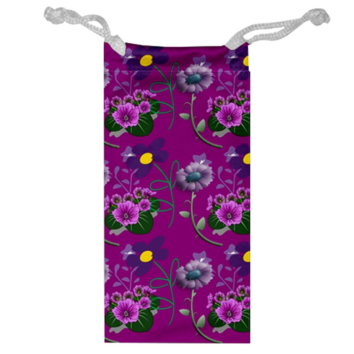 Flower Background Wallpaper Jewelry Bag