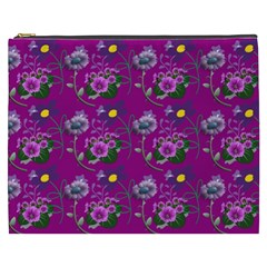 Flower Background Wallpaper Cosmetic Bag (xxxl) by Pakrebo