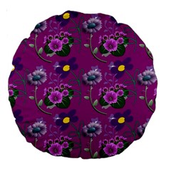 Flower Background Wallpaper Large 18  Premium Round Cushions by Pakrebo