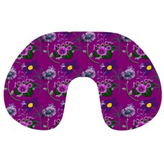 Flower Background Wallpaper Travel Neck Pillows by Pakrebo