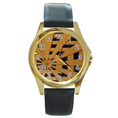 Graphics Assembly Transformation Round Gold Metal Watch