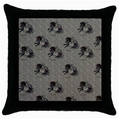 Awesome Steampunk Horse With Wings, Wonderful Pattern Throw Pillow Case (black) by FantasyWorld7