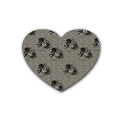 Awesome Steampunk Horse With Wings, Wonderful Pattern Heart Coaster (4 Pack)  by FantasyWorld7