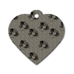 Awesome Steampunk Horse With Wings, Wonderful Pattern Dog Tag Heart (one Side) by FantasyWorld7