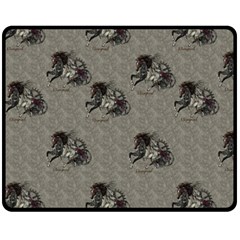 Awesome Steampunk Horse With Wings, Wonderful Pattern Fleece Blanket (medium)  by FantasyWorld7