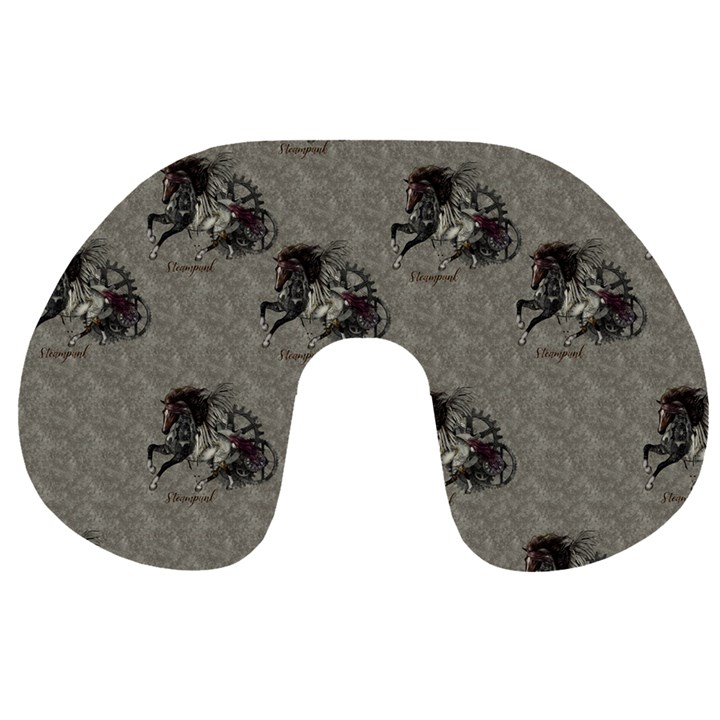 Awesome Steampunk Horse With Wings, Wonderful Pattern Travel Neck Pillows