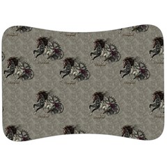 Awesome Steampunk Horse With Wings, Wonderful Pattern Velour Seat Head Rest Cushion by FantasyWorld7