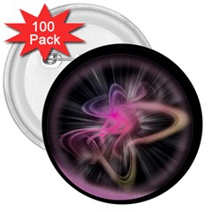 Stress Fractal Round Ball Light 3  Buttons (100 Pack)  by Pakrebo