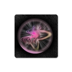 Stress Fractal Round Ball Light Square Magnet by Pakrebo