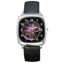 Stress Fractal Round Ball Light Square Metal Watch by Pakrebo