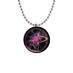 Stress Fractal Round Ball Light 1  Button Necklace by Pakrebo