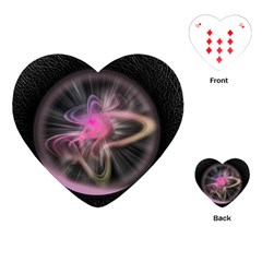 Stress Fractal Round Ball Light Playing Cards (heart) by Pakrebo