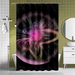 Stress Fractal Round Ball Light Shower Curtain 48  X 72  (small)  by Pakrebo