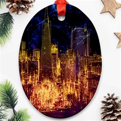 City View San Francisco Usa Ornament (oval) by Pakrebo