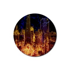 City View San Francisco Usa Rubber Coaster (round)  by Pakrebo