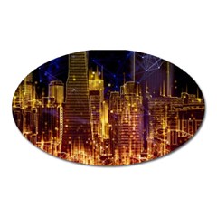 City View San Francisco Usa Oval Magnet by Pakrebo