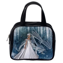 Wonderful Girl With Ice Dragon Classic Handbag (one Side) by FantasyWorld7