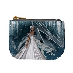 Wonderful Girl With Ice Dragon Mini Coin Purse by FantasyWorld7