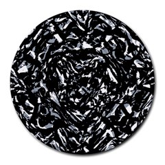 Dark Abstract Print Round Mousepads by dflcprintsclothing