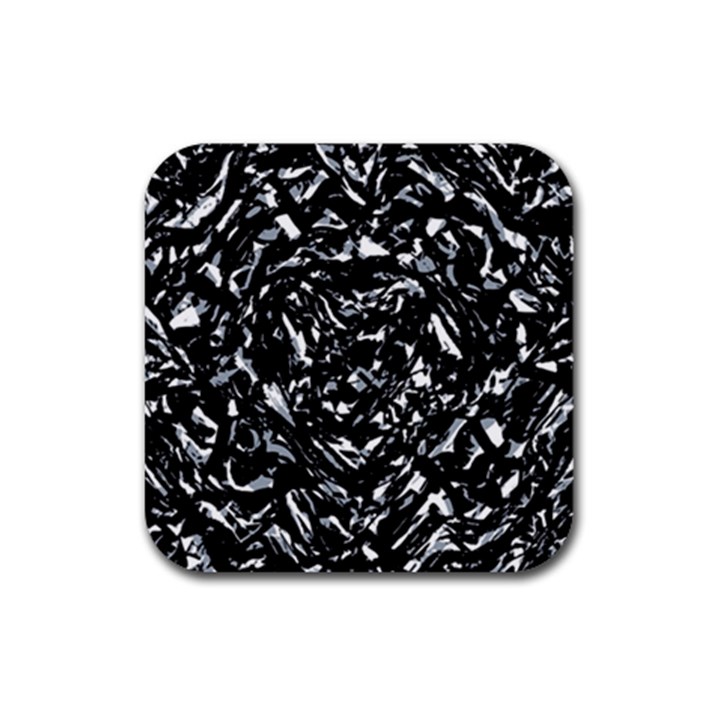 Dark Abstract Print Rubber Coaster (Square) 