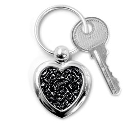 Dark Abstract Print Key Chains (heart)  by dflcprintsclothing