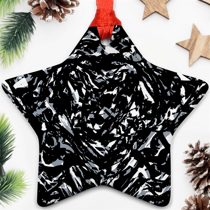 Dark Abstract Print Star Ornament (Two Sides)