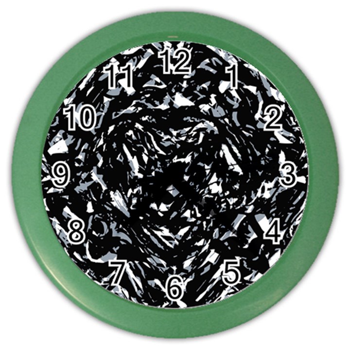 Dark Abstract Print Color Wall Clock