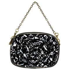 Dark Abstract Print Chain Purse (two Sides)