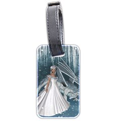 Wonderful Girl With Ice Dragon Luggage Tags (two Sides) by FantasyWorld7