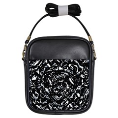 Dark Abstract Print Girls Sling Bag by dflcprintsclothing