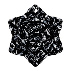 Dark Abstract Print Ornament (snowflake) by dflcprintsclothing