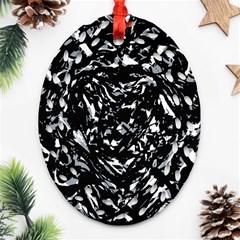 Dark Abstract Print Ornament (oval Filigree) by dflcprintsclothing