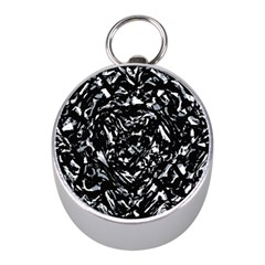 Dark Abstract Print Mini Silver Compasses by dflcprintsclothing