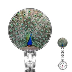 Peacock Bird Animal Feather Stainless Steel Nurses Watch by Pakrebo