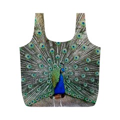 Peacock Bird Animal Feather Full Print Recycle Bag (m) by Pakrebo