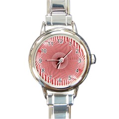 Fractals Abstract Pattern Flower Round Italian Charm Watch by Pakrebo