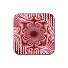 Fractals Abstract Pattern Flower Rubber Coaster (square)  by Pakrebo