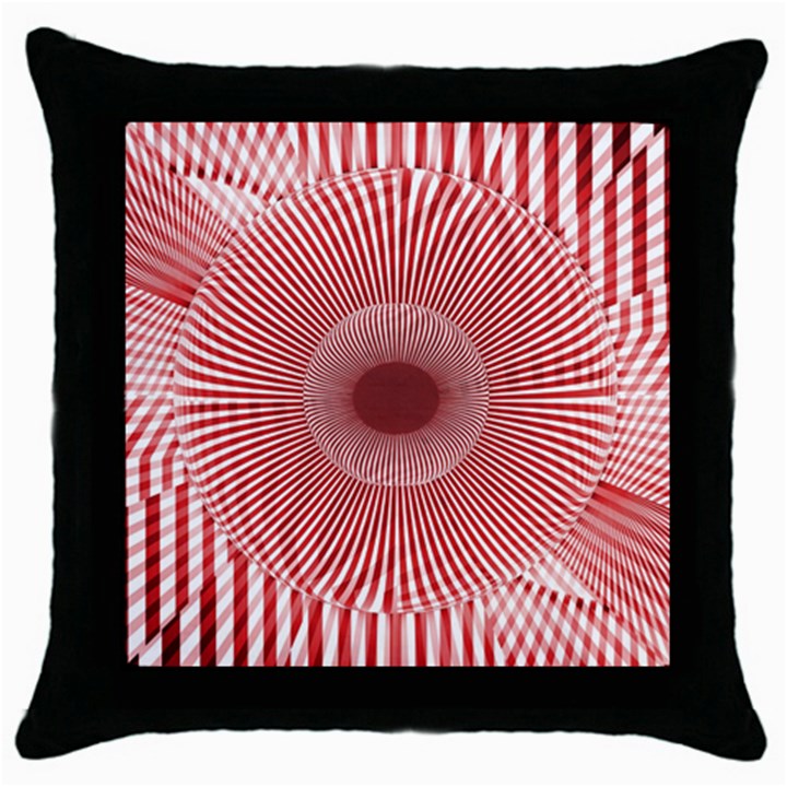 Fractals Abstract Pattern Flower Throw Pillow Case (Black)