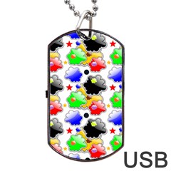 Pattern Background Wallpaper Design Dog Tag Usb Flash (one Side) by Pakrebo