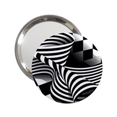 Op Art Black White Drawing 2 25  Handbag Mirrors by Pakrebo